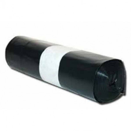 Rollo bolsa basura negro 57 Litros 70 x 85 cm. Resistente y antigoteo. 10 ud