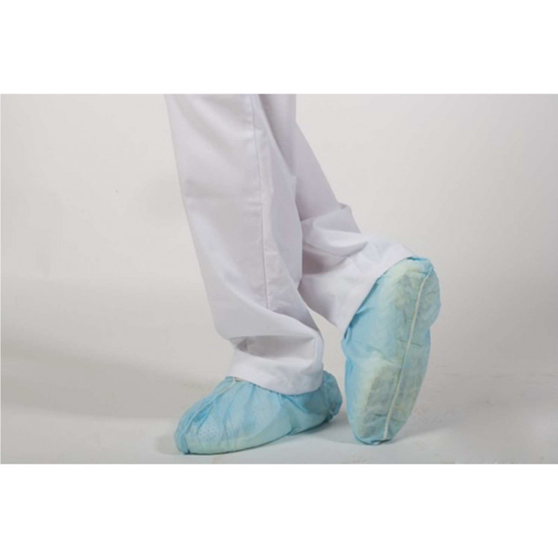 Cubrezapatos con suela de rodadura protección desechable médica. Pack 100 ud Azul