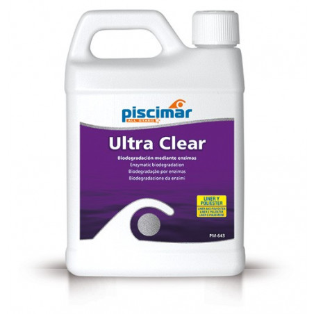 PM-643 ULTRA CLEAR: Coagulante enzimático especial para recuperación rápida de aguas verdes o aguas muy sucias. Botella 1,1 Lt