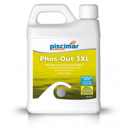 PM-675 Phos-Out 3XL: eliminador ultraconcentrado de fosfatos de la piscina. Botella 0,8 Kg.