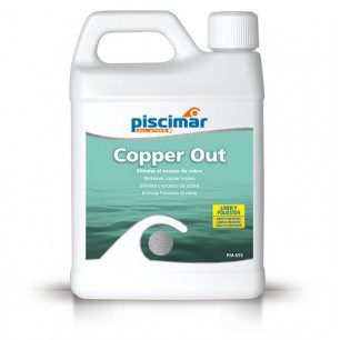 PM-655 Copper Out: secuestrante de cobre para el agua de la piscina. Botella 1.2 Kg.