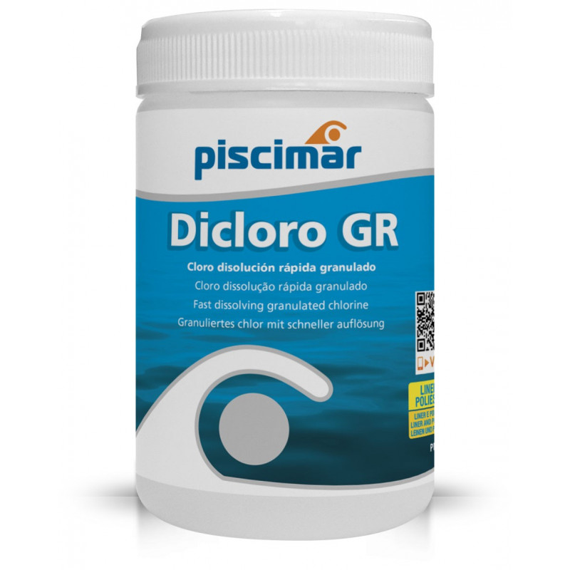 PM-503 Diclor: Cloro de disolución muy rápida. Ideal tratamientos de choque. Bote 0.5 kg.