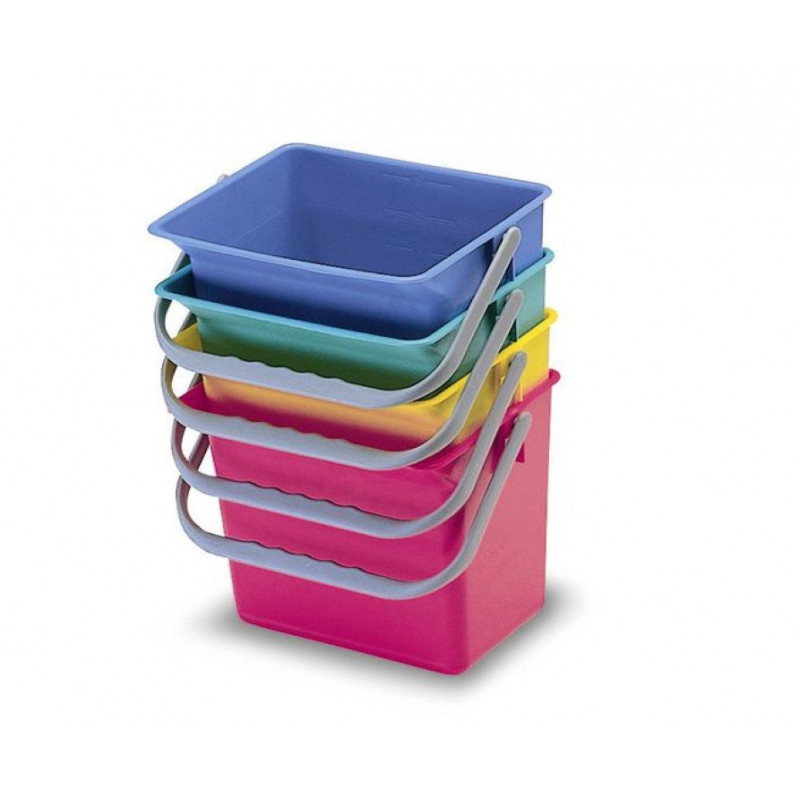 4 Cubos de 6 Litros. Pack colores: azul, verde, amarillo, rojo