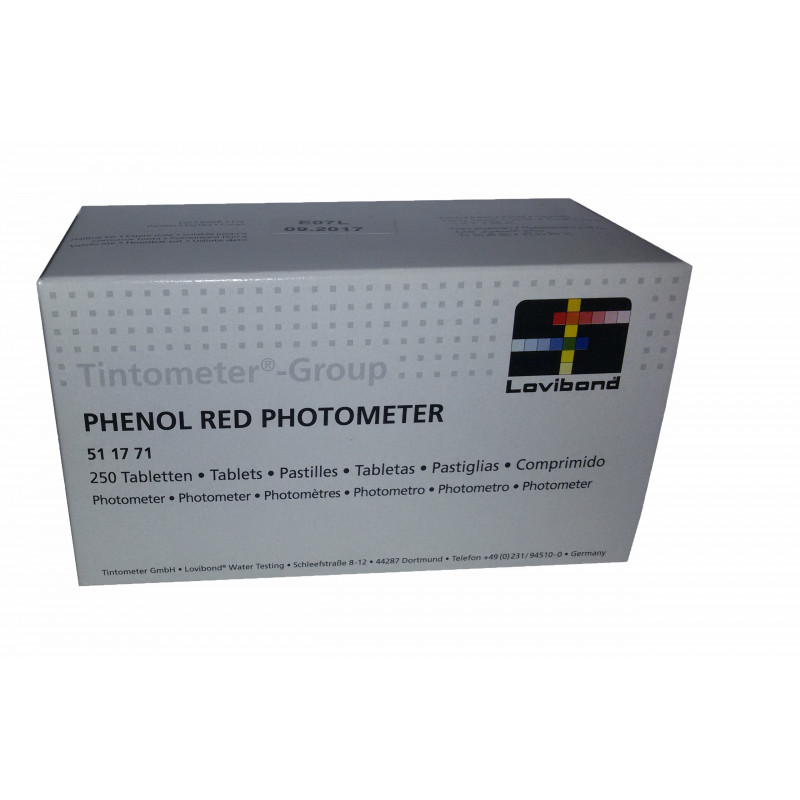 Recambio tabletas reactivo medición Red Phenol Lvd. Recarga 250 Ud. Fotómetro / Tintometer. 51 17 71
