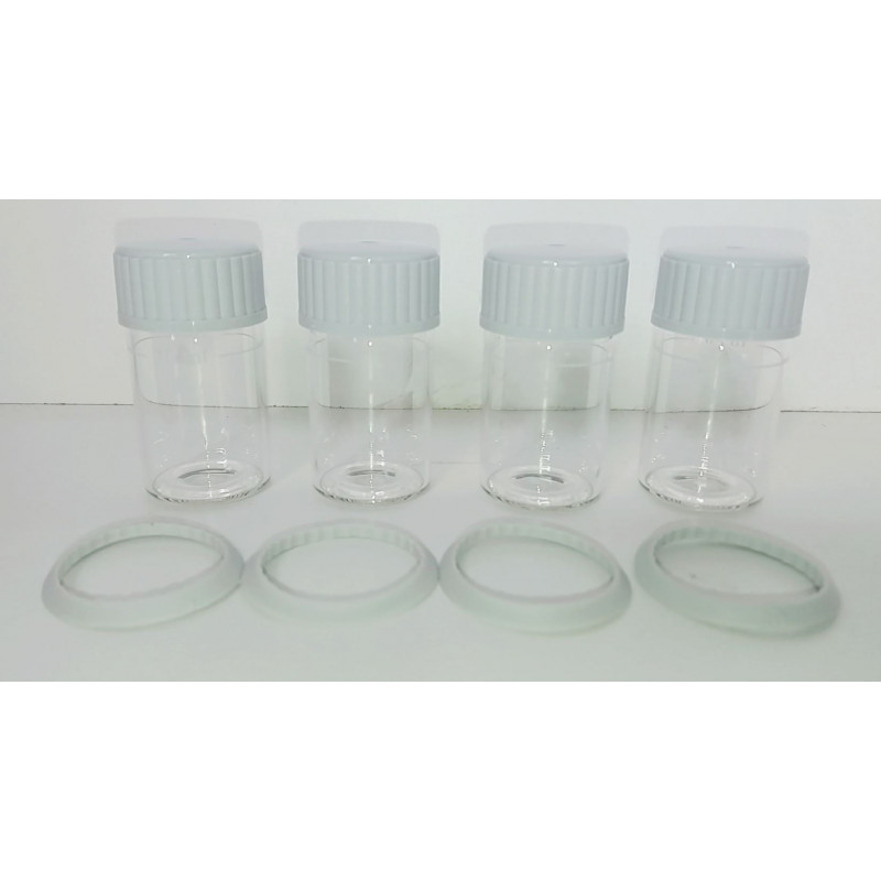 Repuesto botellita 10 ml. recambio vasito cristal + tapón para medición en fotometros de la serie MD x4Ud.