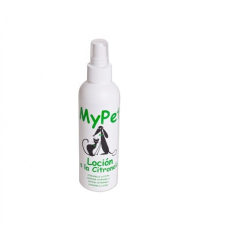 Loción a la citronela MYPET especial mascotas. Botella 200 ml