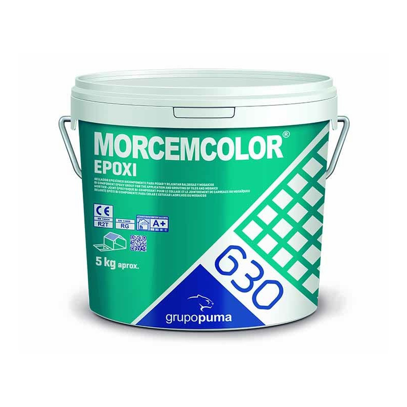 630 Morcemcolor Epoxi RG Blanco: Mortero de colocación y rejuntado epoxi bicomponente para juntas de 1 a 15 mm. Bote 5 kg