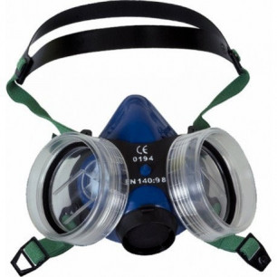 Máscara de Gases buconasal MASPER, Respirador Profesional Polivalente EN:140 de doble filtro