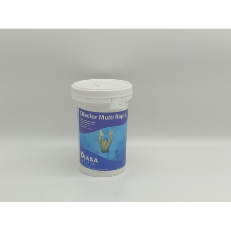 Diaclor Multi Rapid: Desinfectante clorado estabilizado con acción floculante. Bote 1 Kg.