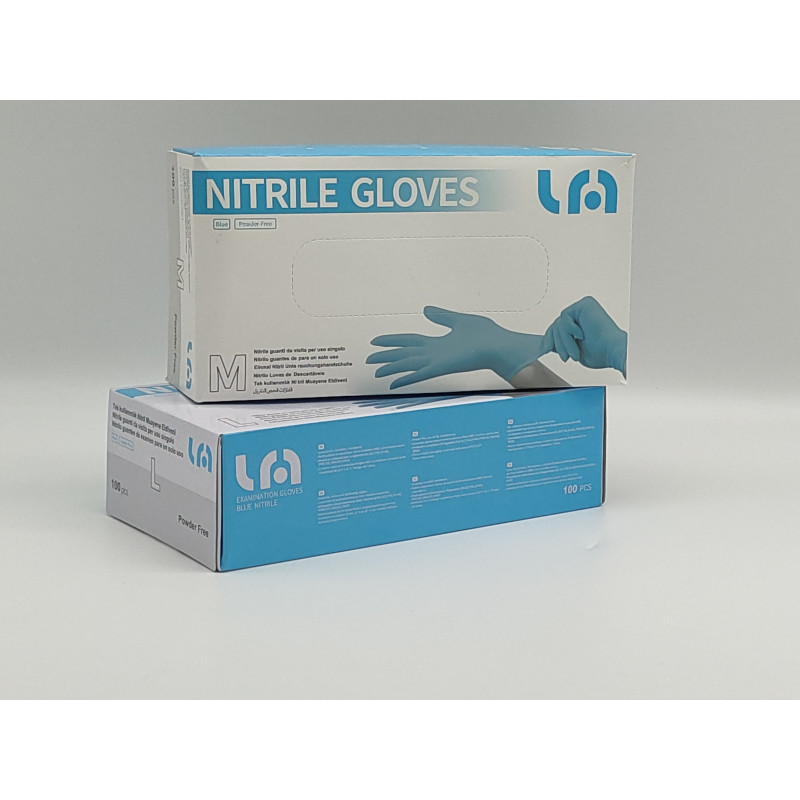 LynMed Guantes Desechable Nitrilo sin polvo. Pq 100 uds.