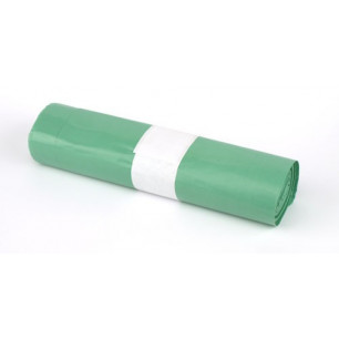 Rollo bolsa basura verde 57 Litros. Resistente y antigoteo. 10 ud